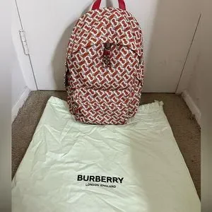 Burberry - Vermillion - Monogram Print - BackPack Burberry Nylon Monogram Medium Rucksack Backpack Vermillion  main image 3